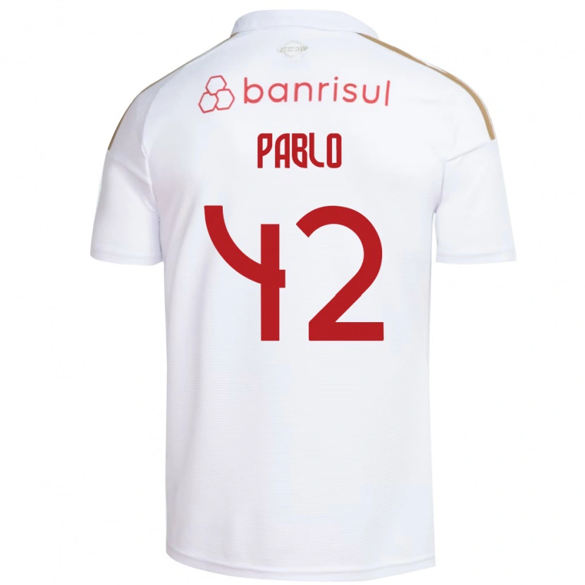 Danxen Mujer Camiseta Pablo #42 Blanco Rojo 2ª Equipación 2026/27 La Camisa México