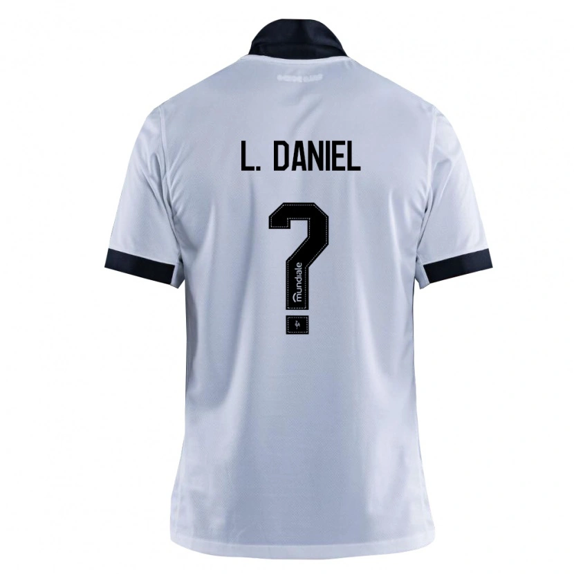 Danxen Mujer Camiseta Lucas Daniel #0 Blanco Negro 2ª Equipación 2026/27 La Camisa México