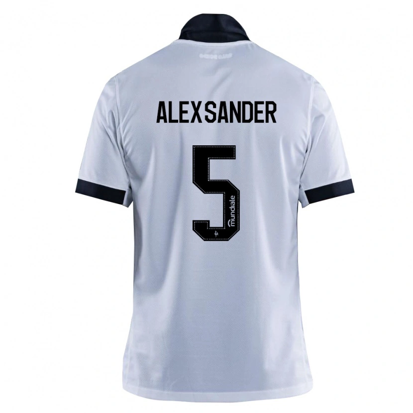 Danxen Mujer Camiseta Alexsander Cristhian Gomes Da Costa #5 Blanco Negro 2ª Equipación 2026/27 La Camisa México