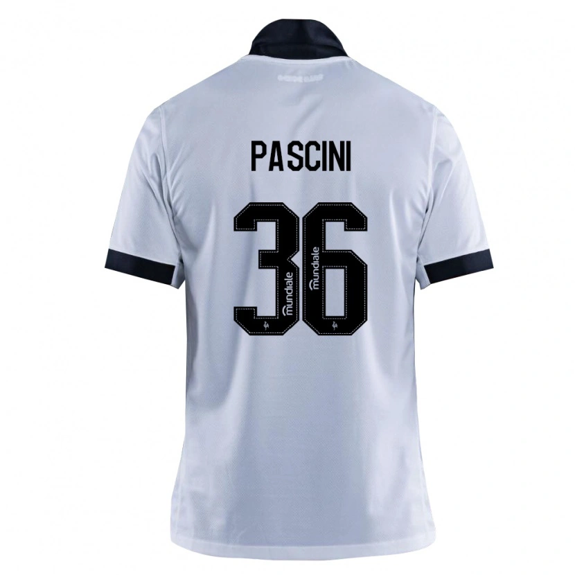 Danxen Mujer Camiseta Kauã Pascini #36 Blanco Negro 2ª Equipación 2026/27 La Camisa México