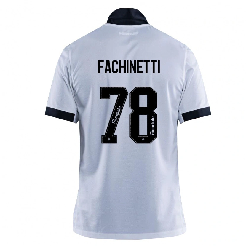 Danxen Mujer Camiseta Pedro Fachinetti #78 Blanco Negro 2ª Equipación 2026/27 La Camisa México