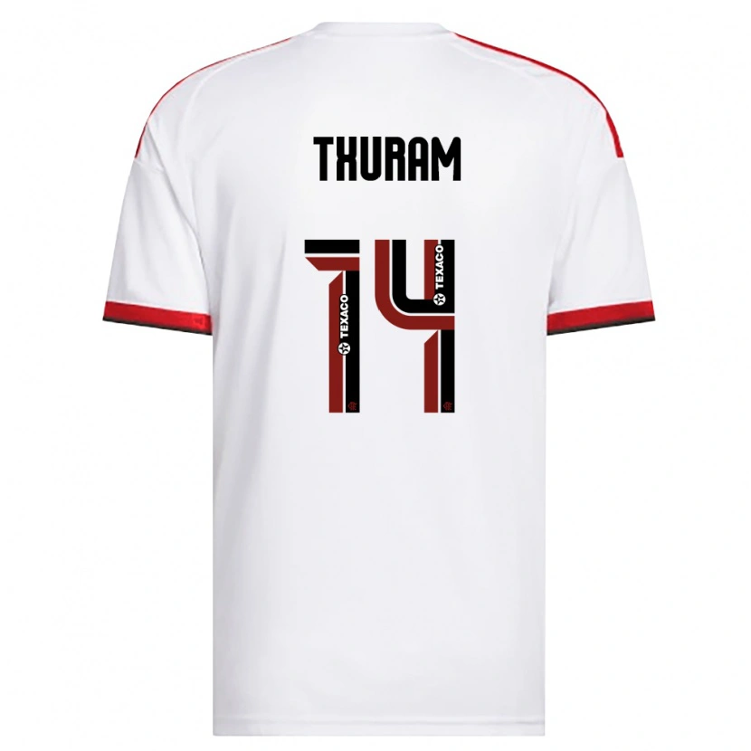 Danxen Mujer Camiseta Daniel Thuram #14 Blanco Rojo Negro 2ª Equipación 2026/27 La Camisa México