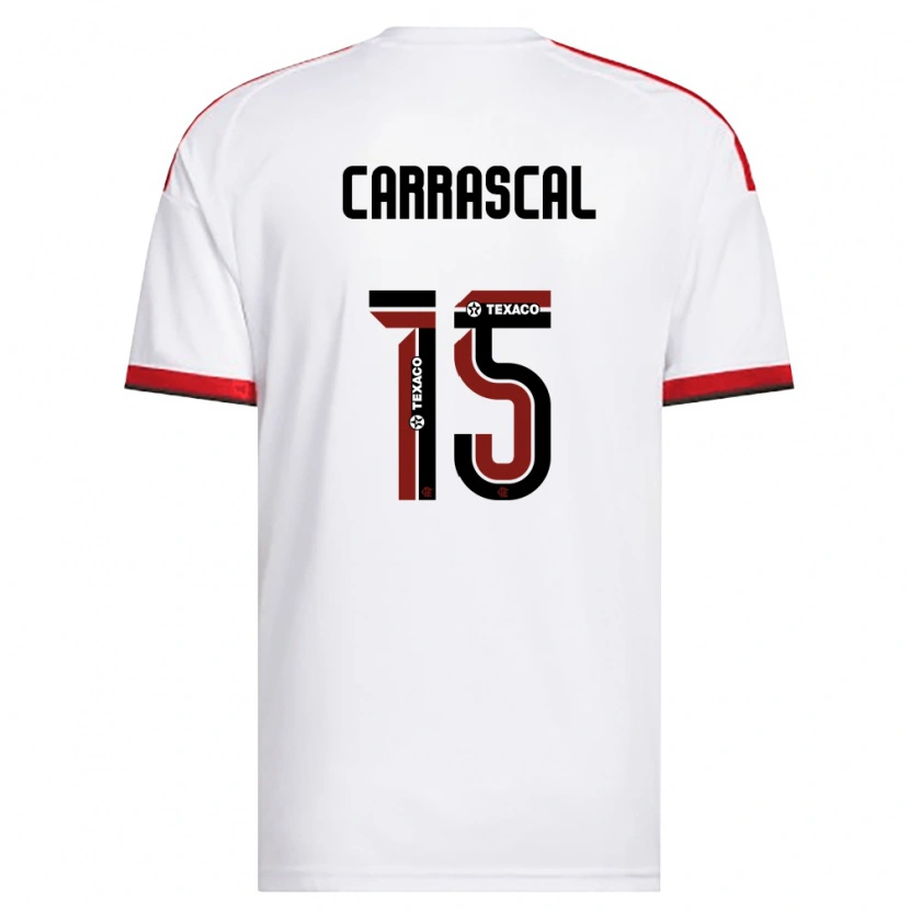 Danxen Mujer Camiseta Jorge Carrascal #15 Blanco Rojo Negro 2ª Equipación 2026/27 La Camisa México
