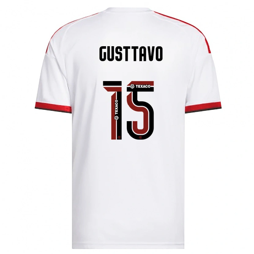 Danxen Mujer Camiseta Gusttavo Sousa #15 Blanco Rojo Negro 2ª Equipación 2026/27 La Camisa México