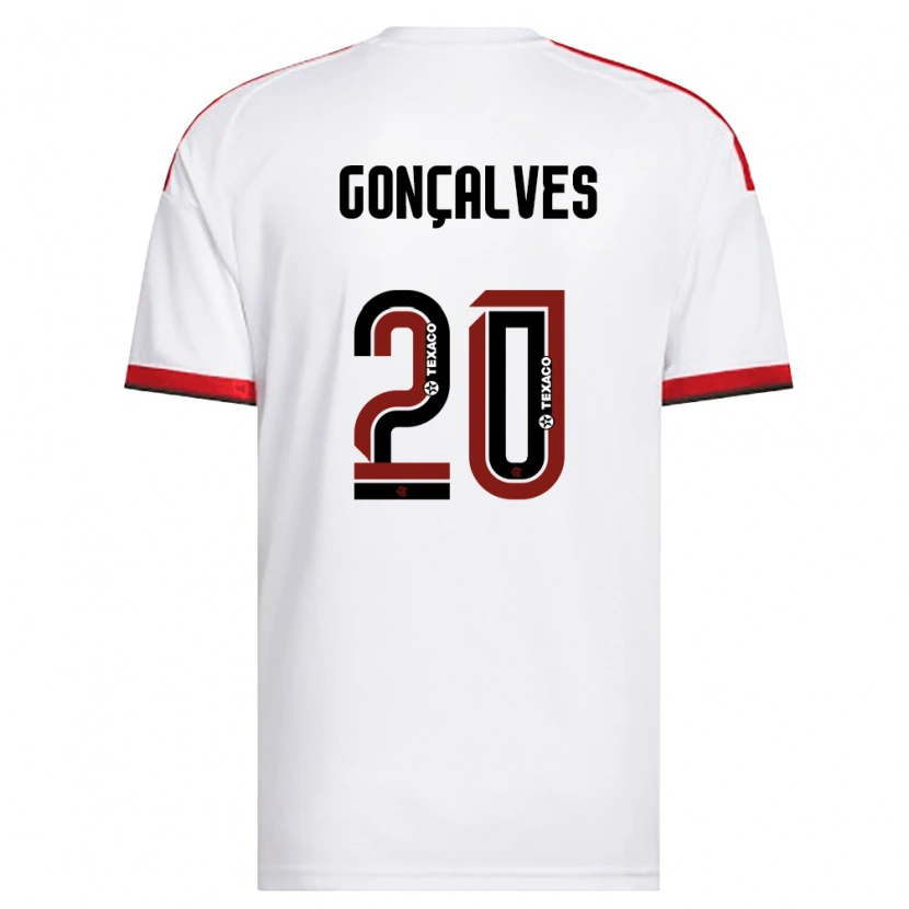 Danxen Mujer Camiseta Matheus Gonçalves #20 Blanco Rojo Negro 2ª Equipación 2026/27 La Camisa México