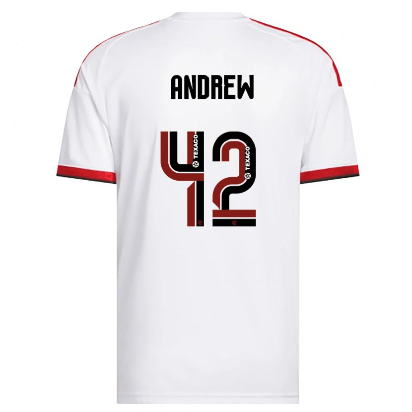 Danxen Mujer Camiseta Andrew Da Silva Ventura #42 Blanco Rojo Negro 2ª Equipación 2026/27 La Camisa México