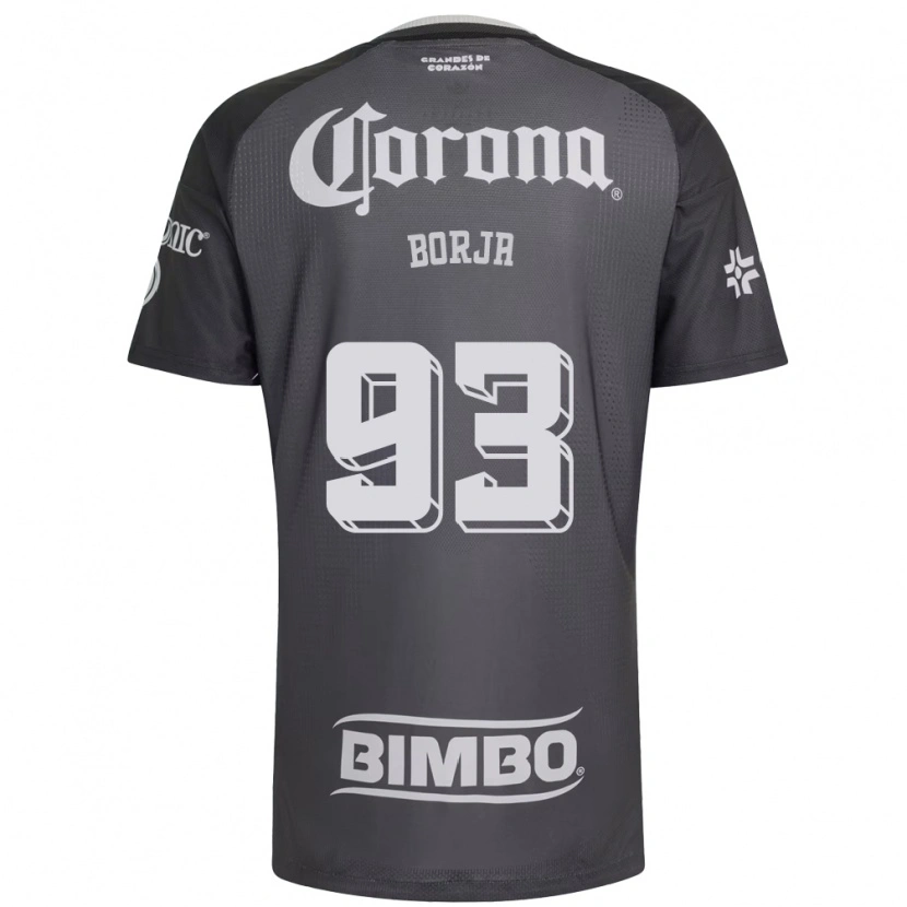 Danxen Mujer Camiseta Miguel Borja #93 Gris Blanco Negro 2ª Equipación 2026/27 La Camisa México