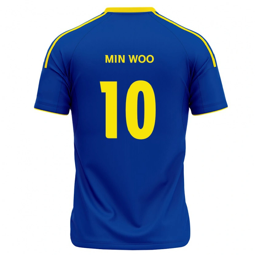 Danxen Niño Camiseta Min-Woo Kim #10 Azul Real Amarillo 1ª Equipación 2026/27 La Camisa México
