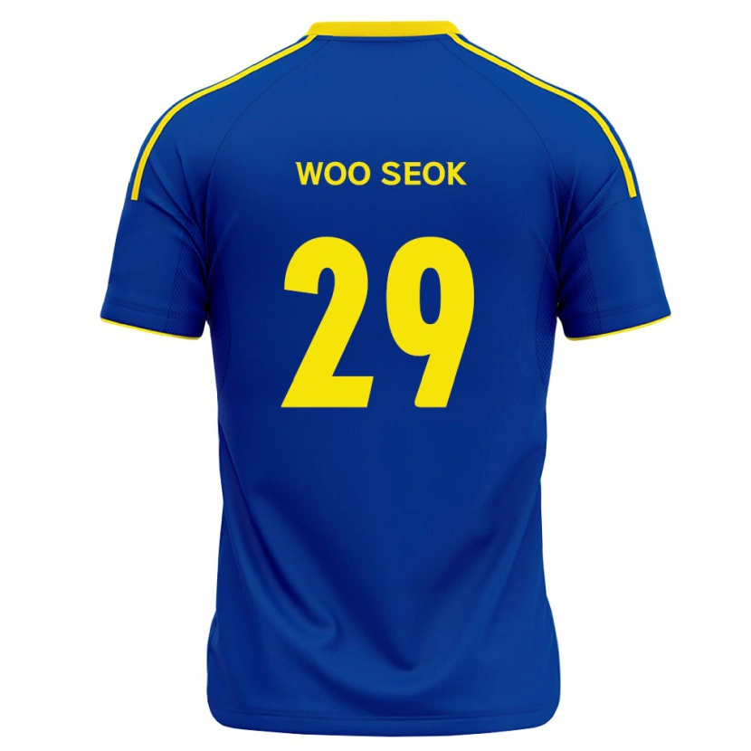 Danxen Niño Camiseta Woo-Seok Jung #29 Azul Real Amarillo 1ª Equipación 2026/27 La Camisa México