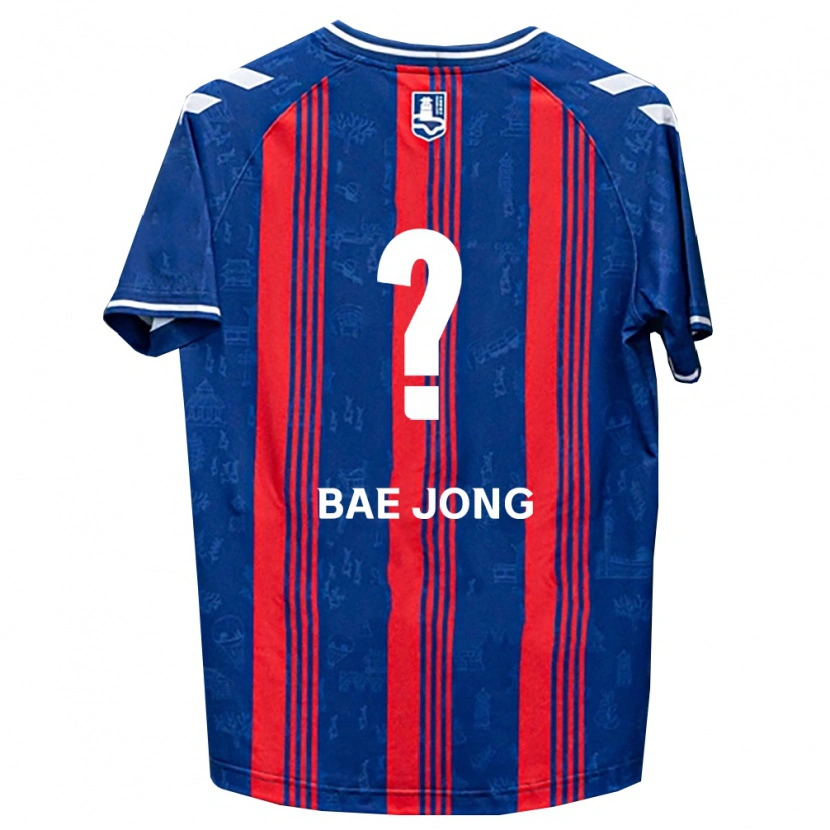 Danxen Niño Camiseta Bae-Jong Park #0 Azul Rojo Blanco 1ª Equipación 2026/27 La Camisa México