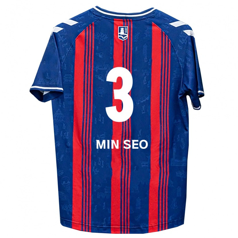 Danxen Niño Camiseta Min-Seo Park #3 Azul Rojo Blanco 1ª Equipación 2026/27 La Camisa México