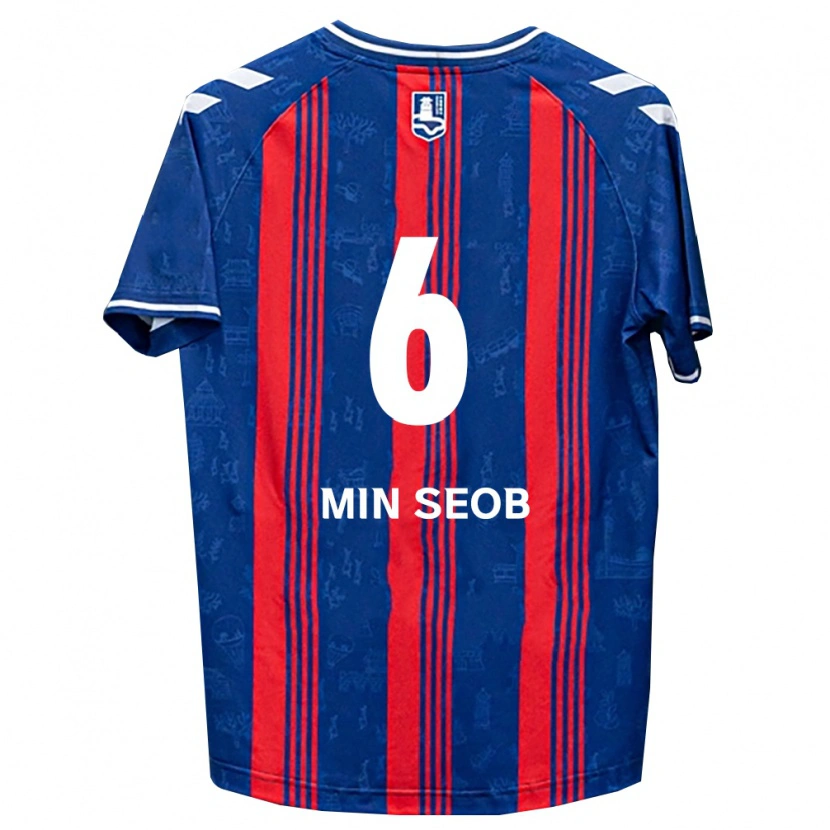 Danxen Niño Camiseta Min-Seob Song #6 Azul Rojo Blanco 1ª Equipación 2026/27 La Camisa México