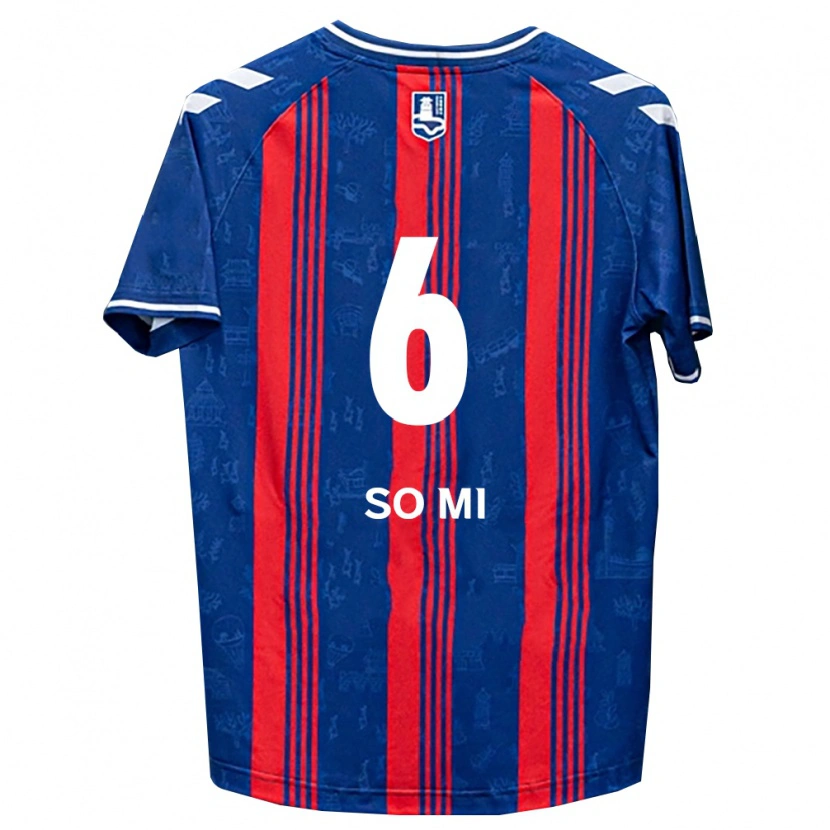 Danxen Niño Camiseta So-Mi Choi #6 Azul Rojo Blanco 1ª Equipación 2026/27 La Camisa México