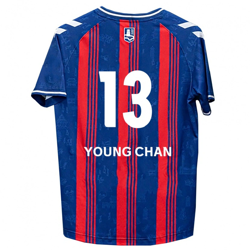 Danxen Niño Camiseta Young-Chan Ham #13 Azul Rojo Blanco 1ª Equipación 2026/27 La Camisa México
