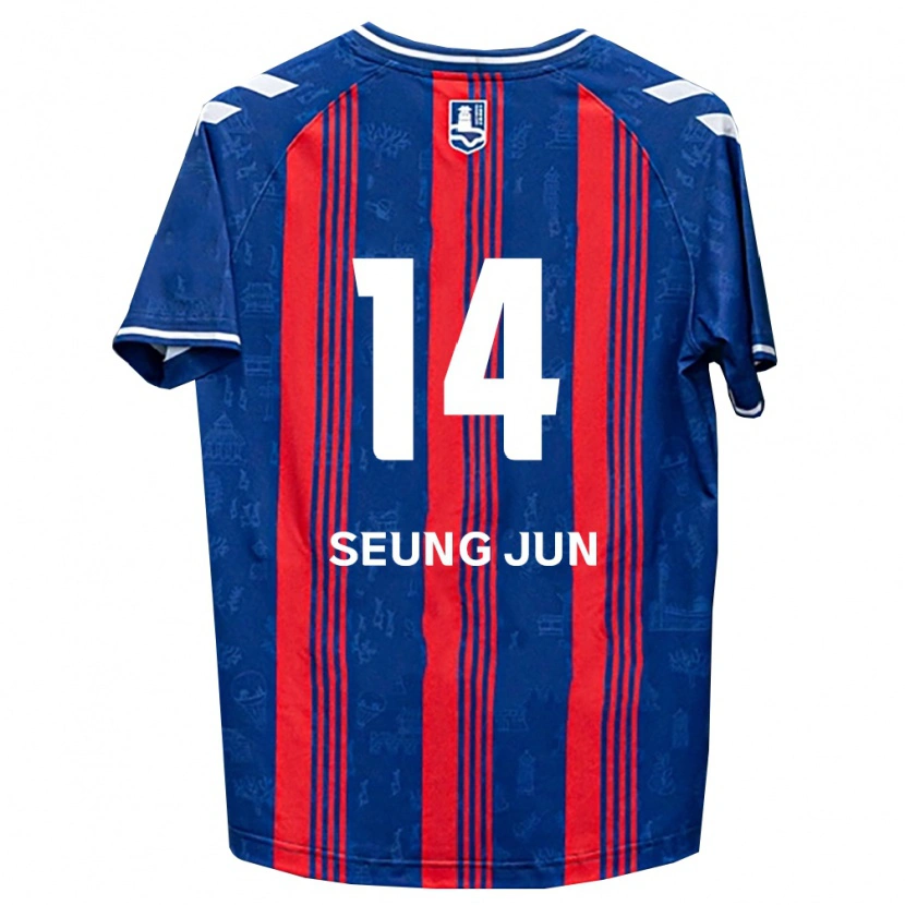 Danxen Niño Camiseta Seung-Jun Yeom #14 Azul Rojo Blanco 1ª Equipación 2026/27 La Camisa México