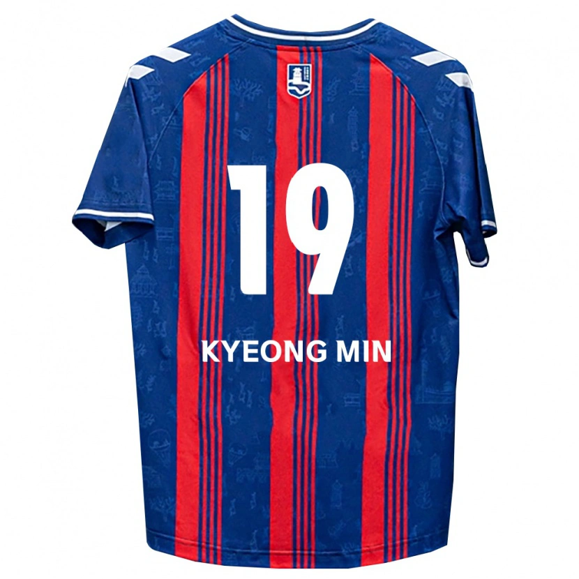 Danxen Niño Camiseta Kyeong-Min Kim #19 Azul Rojo Blanco 1ª Equipación 2026/27 La Camisa México