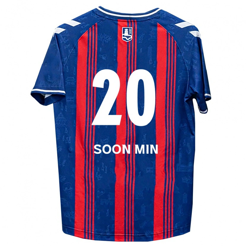 Danxen Niño Camiseta Soon-Min Hwang #20 Azul Rojo Blanco 1ª Equipación 2026/27 La Camisa México