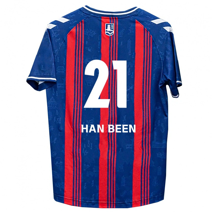 Danxen Niño Camiseta Han-Been Yang #21 Azul Rojo Blanco 1ª Equipación 2026/27 La Camisa México
