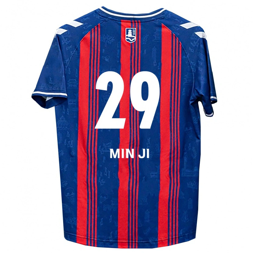 Danxen Niño Camiseta Min-Ji Jeon #29 Azul Rojo Blanco 1ª Equipación 2026/27 La Camisa México