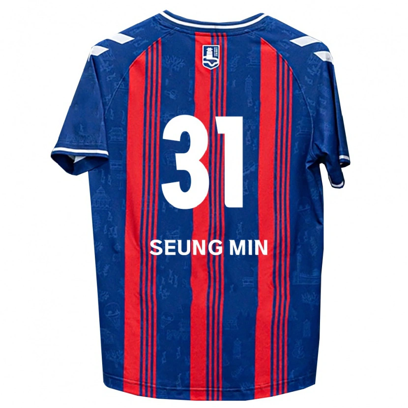 Danxen Niño Camiseta Seung-Min Baek #31 Azul Rojo Blanco 1ª Equipación 2026/27 La Camisa México