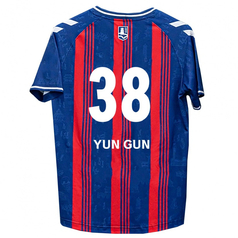 Danxen Niño Camiseta Yun-Gun Lee #38 Azul Rojo Blanco 1ª Equipación 2026/27 La Camisa México