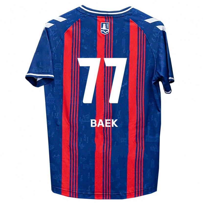 Danxen Niño Camiseta Kyeong Baek #77 Azul Rojo Blanco 1ª Equipación 2026/27 La Camisa México
