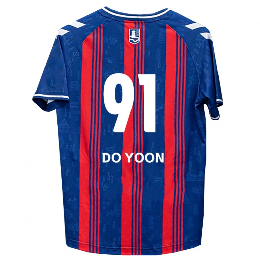 Danxen Niño Camiseta Do-Yoon Kim #91 Azul Rojo Blanco 1ª Equipación 2026/27 La Camisa México