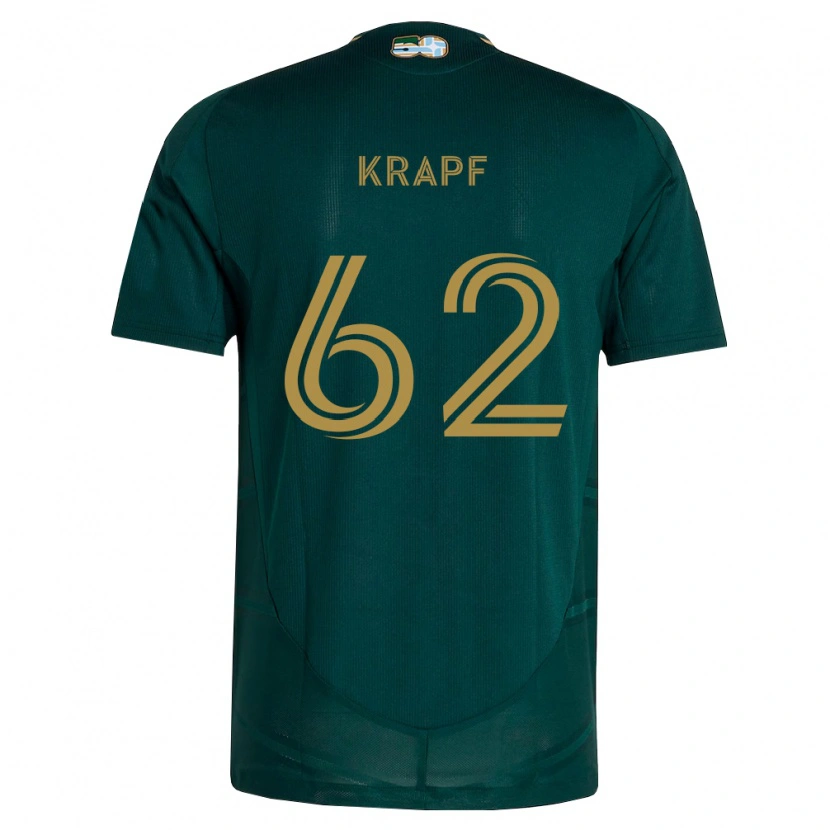 Danxen Niño Camiseta Andrew Krapf #62 Verde Oscuro Marrón 1ª Equipación 2026/27 La Camisa México