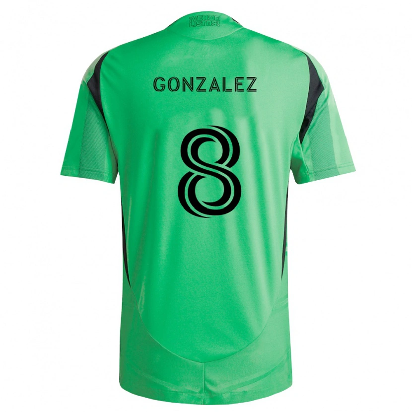 Danxen Niño Camiseta Adrián González #8 Verde Esmeralda Negro 1ª Equipación 2026/27 La Camisa México