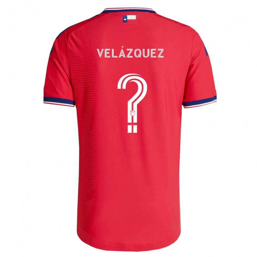 Danxen Niño Camiseta Ougir Velázquez #0 Rojo Azul Blanco 1ª Equipación 2026/27 La Camisa México