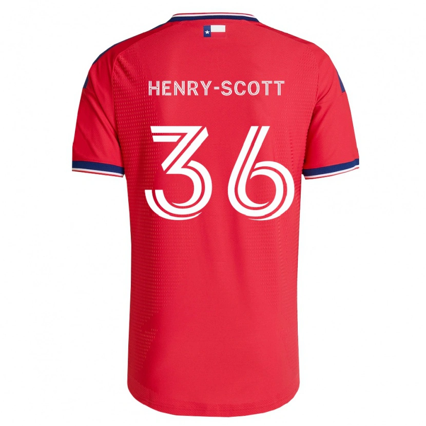 Danxen Niño Camiseta Malik Henry-Scott #36 Rojo Azul Blanco 1ª Equipación 2026/27 La Camisa México