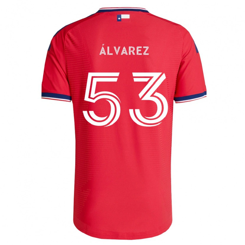 Danxen Niño Camiseta Giomar Álvarez #53 Rojo Azul Blanco 1ª Equipación 2026/27 La Camisa México