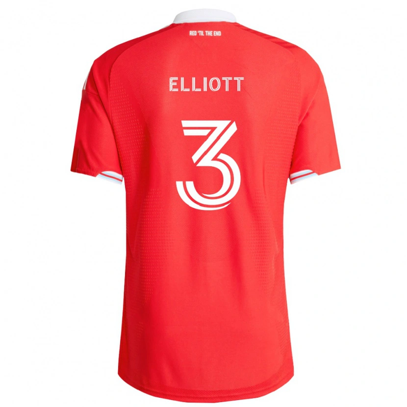 Danxen Niño Camiseta Jack Elliott #3 Rojo Azul Profundo Blanco 1ª Equipación 2026/27 La Camisa México