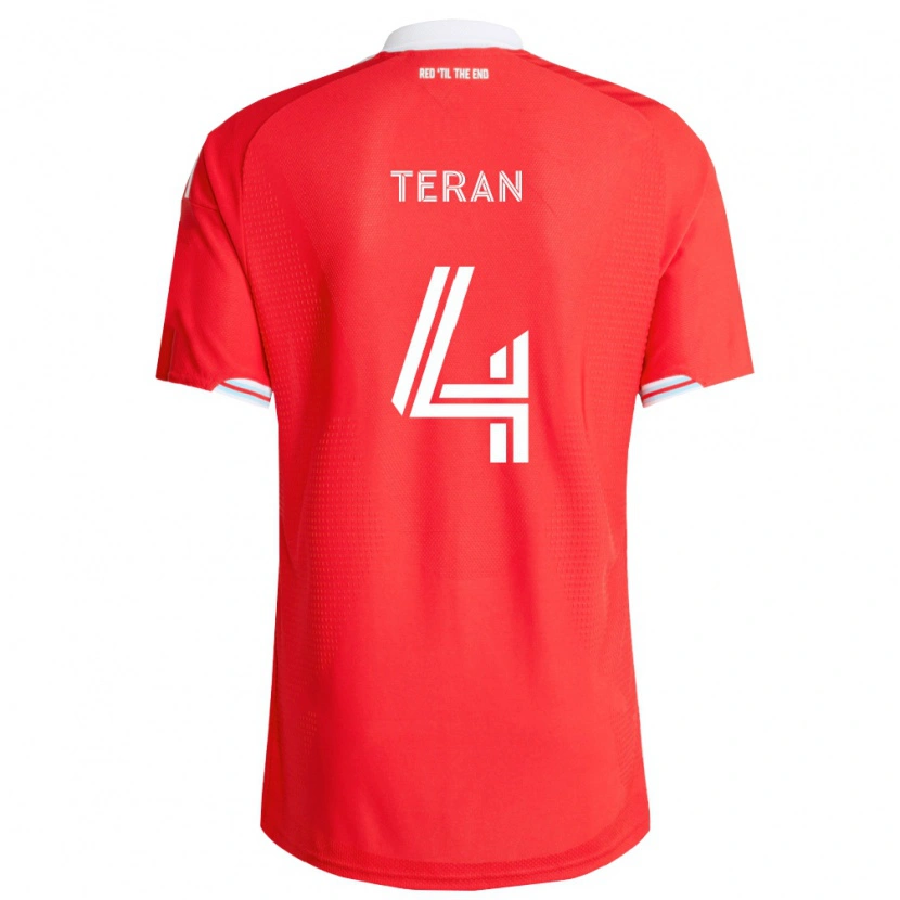 Danxen Niño Camiseta Carlos Terán #4 Rojo Azul Profundo Blanco 1ª Equipación 2026/27 La Camisa México