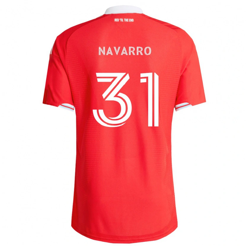 Danxen Niño Camiseta Federico Navarro #31 Rojo Azul Profundo Blanco 1ª Equipación 2026/27 La Camisa México