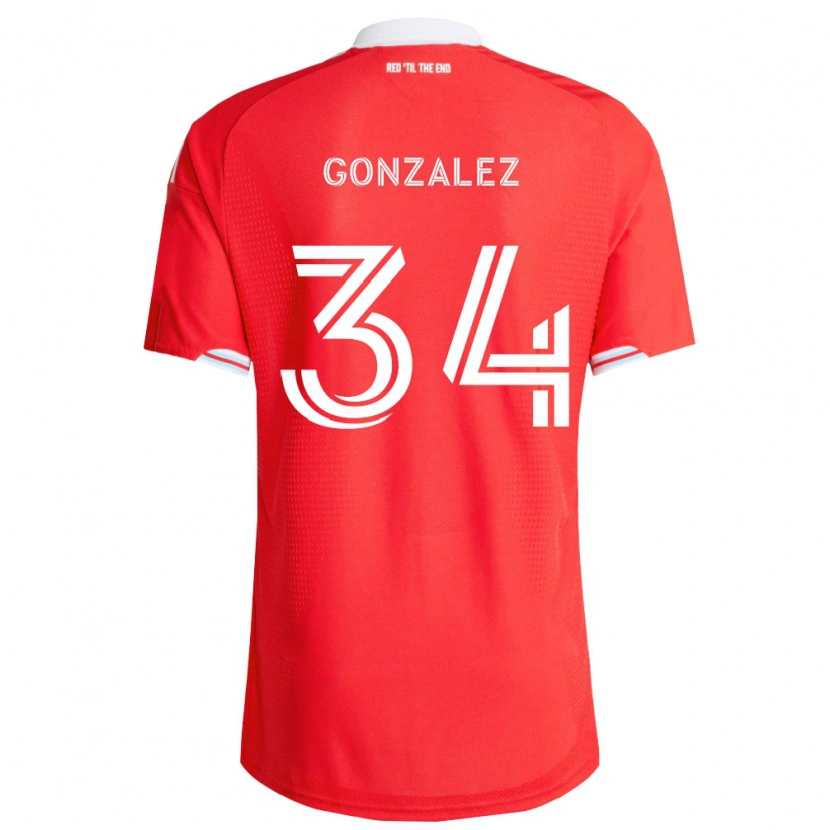 Danxen Niño Camiseta Omar González #34 Rojo Azul Profundo Blanco 1ª Equipación 2026/27 La Camisa México