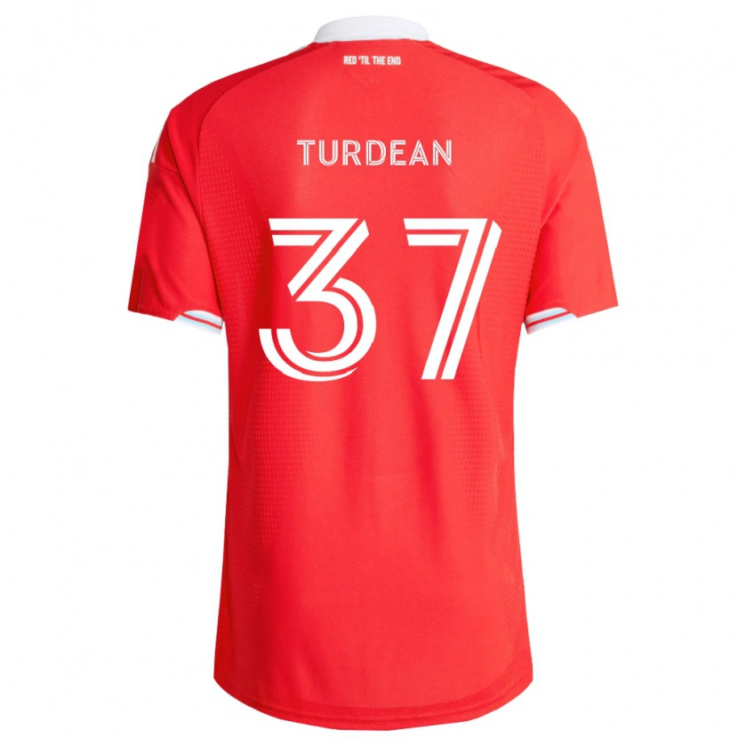 Danxen Niño Camiseta Robert Turdean #37 Rojo Azul Profundo Blanco 1ª Equipación 2026/27 La Camisa México