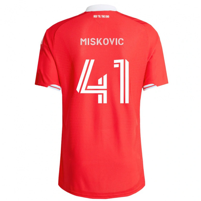 Danxen Niño Camiseta Mihajlo Miskovic #41 Rojo Azul Profundo Blanco 1ª Equipación 2026/27 La Camisa México