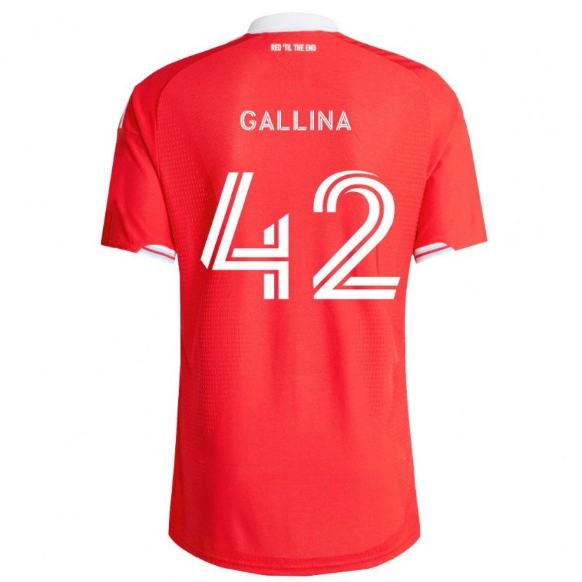 Danxen Niño Camiseta Henrique Gallina #42 Rojo Azul Profundo Blanco 1ª Equipación 2026/27 La Camisa México