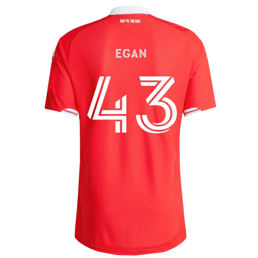 Danxen Niño Camiseta Noah Egan #43 Rojo Azul Profundo Blanco 1ª Equipación 2026/27 La Camisa México