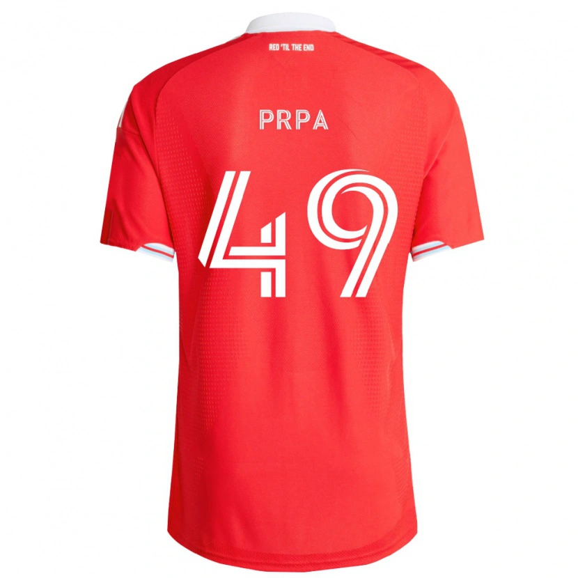 Danxen Niño Camiseta Luka Prpa #49 Rojo Azul Profundo Blanco 1ª Equipación 2026/27 La Camisa México