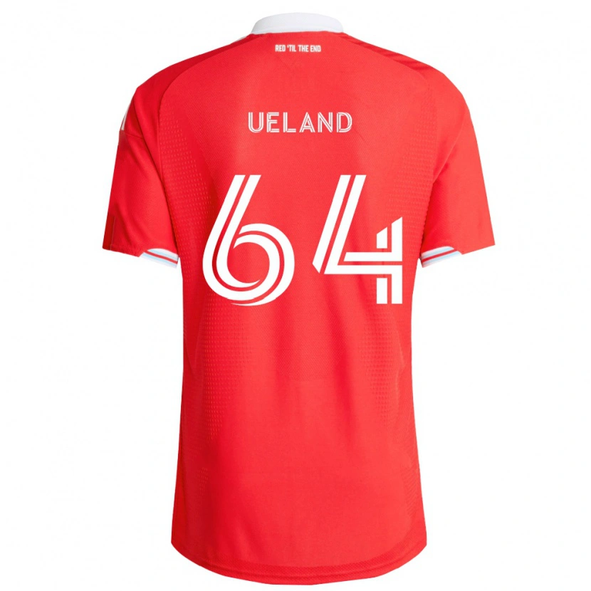 Danxen Niño Camiseta Andreas Ueland #64 Rojo Azul Profundo Blanco 1ª Equipación 2026/27 La Camisa México