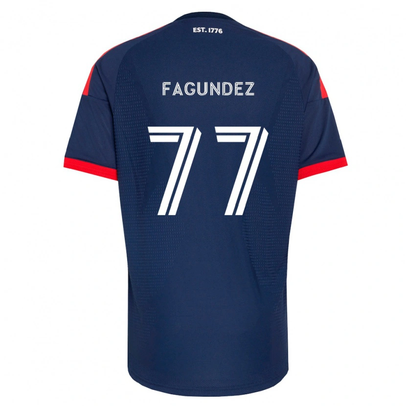 Danxen Niño Camiseta Diego Fagúndez #77 Azul Real Rojo Blanco 1ª Equipación 2026/27 La Camisa México
