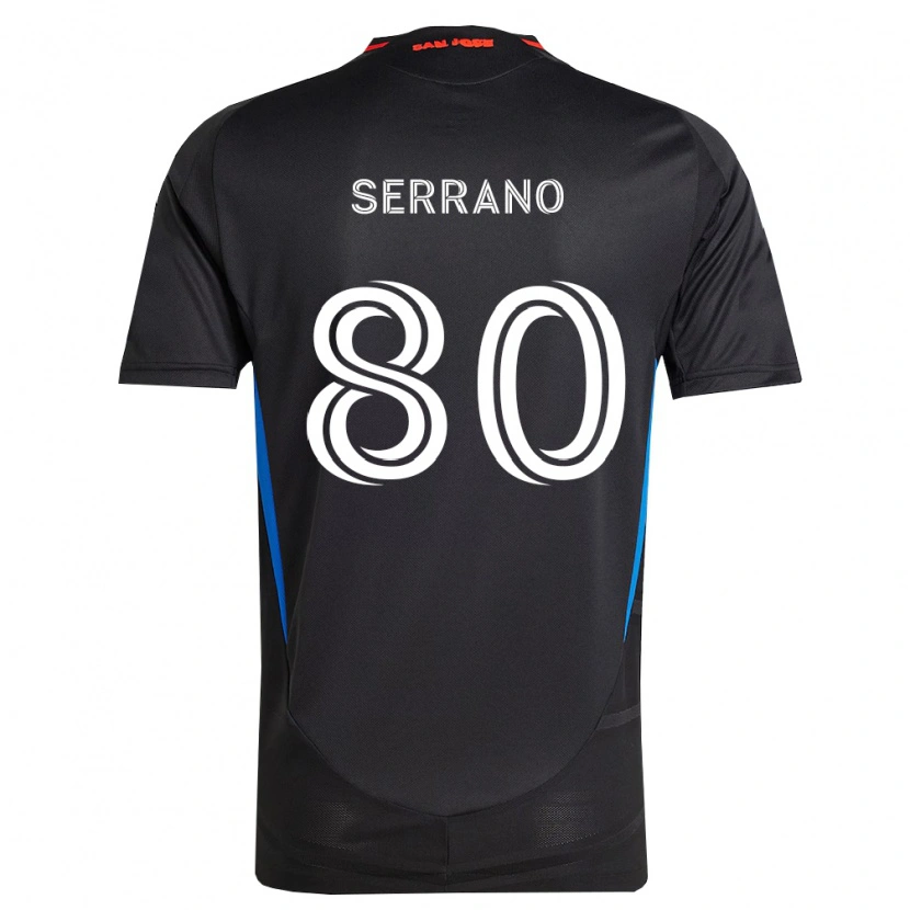 Danxen Niño Camiseta David Serrano #80 Azul Blanco Negro 1ª Equipación 2026/27 La Camisa México