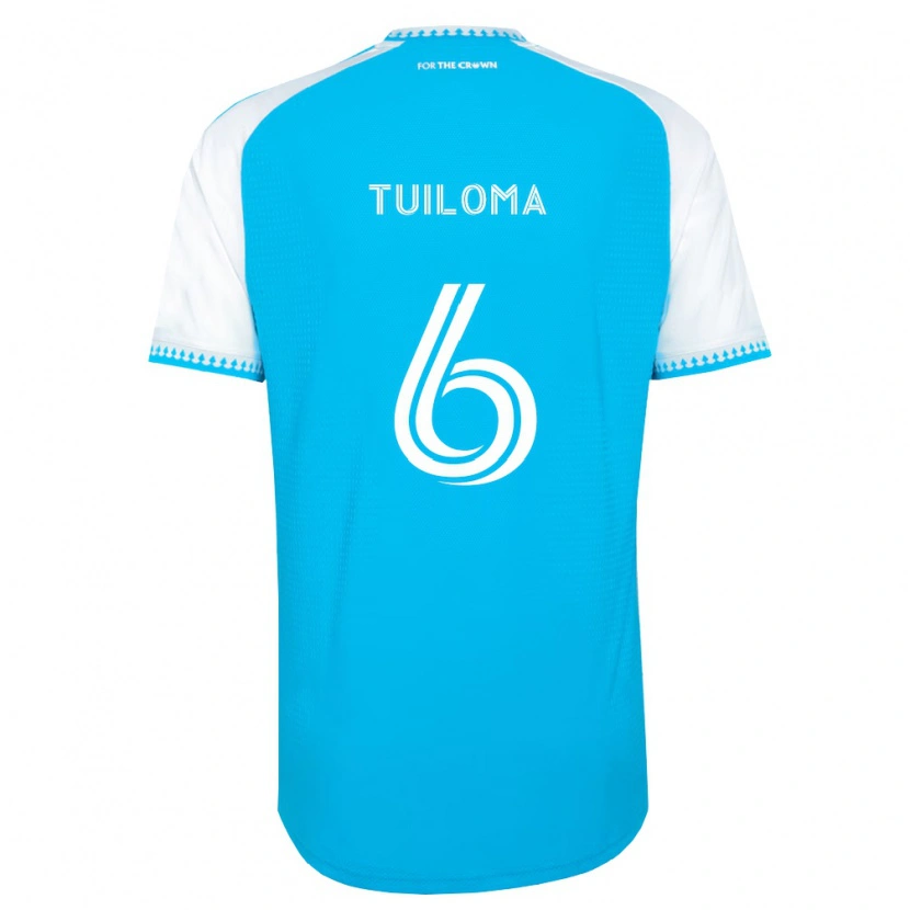 Danxen Niño Camiseta Bill Tuiloma #6 Azul Cielo Blanco Negro 1ª Equipación 2026/27 La Camisa México