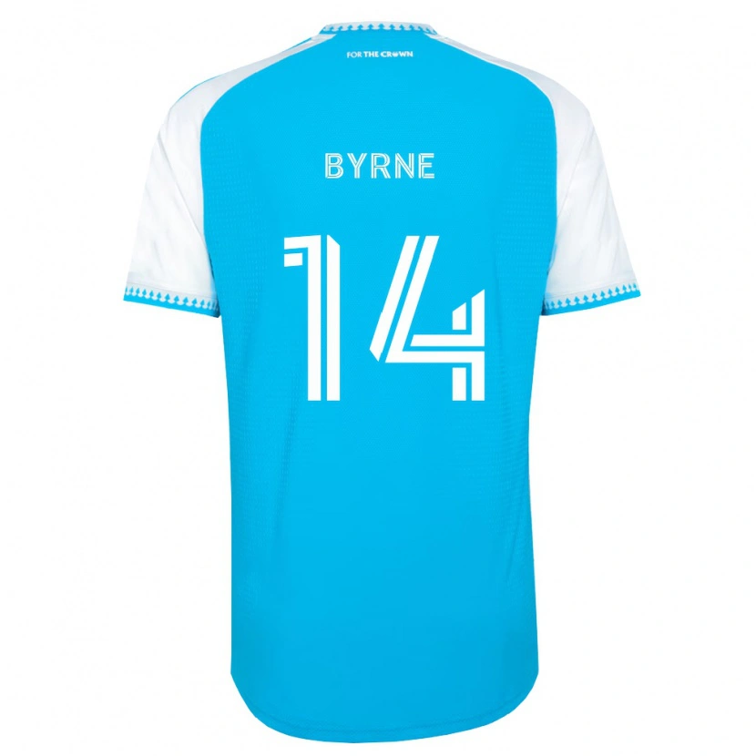 Danxen Niño Camiseta Nathan Byrne #14 Azul Cielo Blanco Negro 1ª Equipación 2026/27 La Camisa México