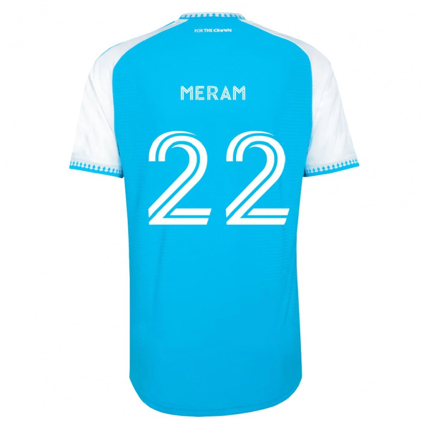 Danxen Niño Camiseta Justin Meram #22 Azul Cielo Blanco Negro 1ª Equipación 2026/27 La Camisa México
