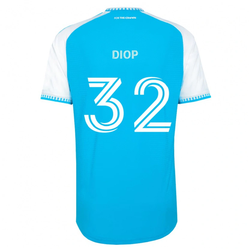 Danxen Niño Camiseta Hamady Diop #32 Azul Cielo Blanco Negro 1ª Equipación 2026/27 La Camisa México