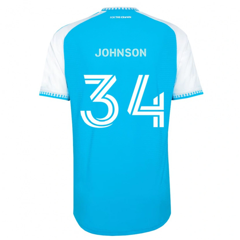 Danxen Niño Camiseta Andrew Johnson #34 Azul Cielo Blanco Negro 1ª Equipación 2026/27 La Camisa México