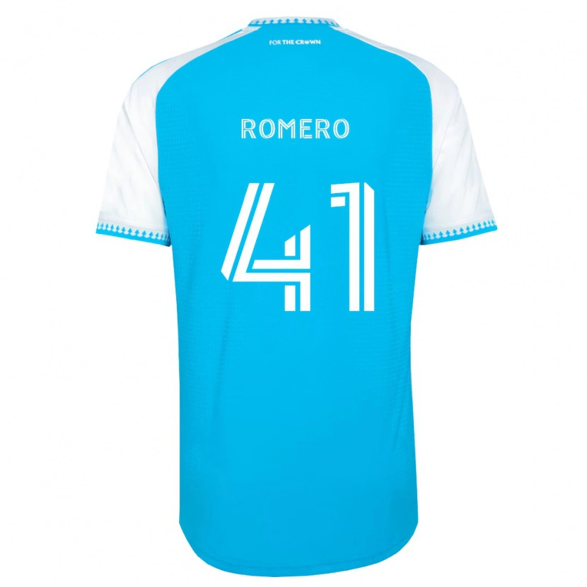 Danxen Niño Camiseta Brian Romero #41 Azul Cielo Blanco Negro 1ª Equipación 2026/27 La Camisa México